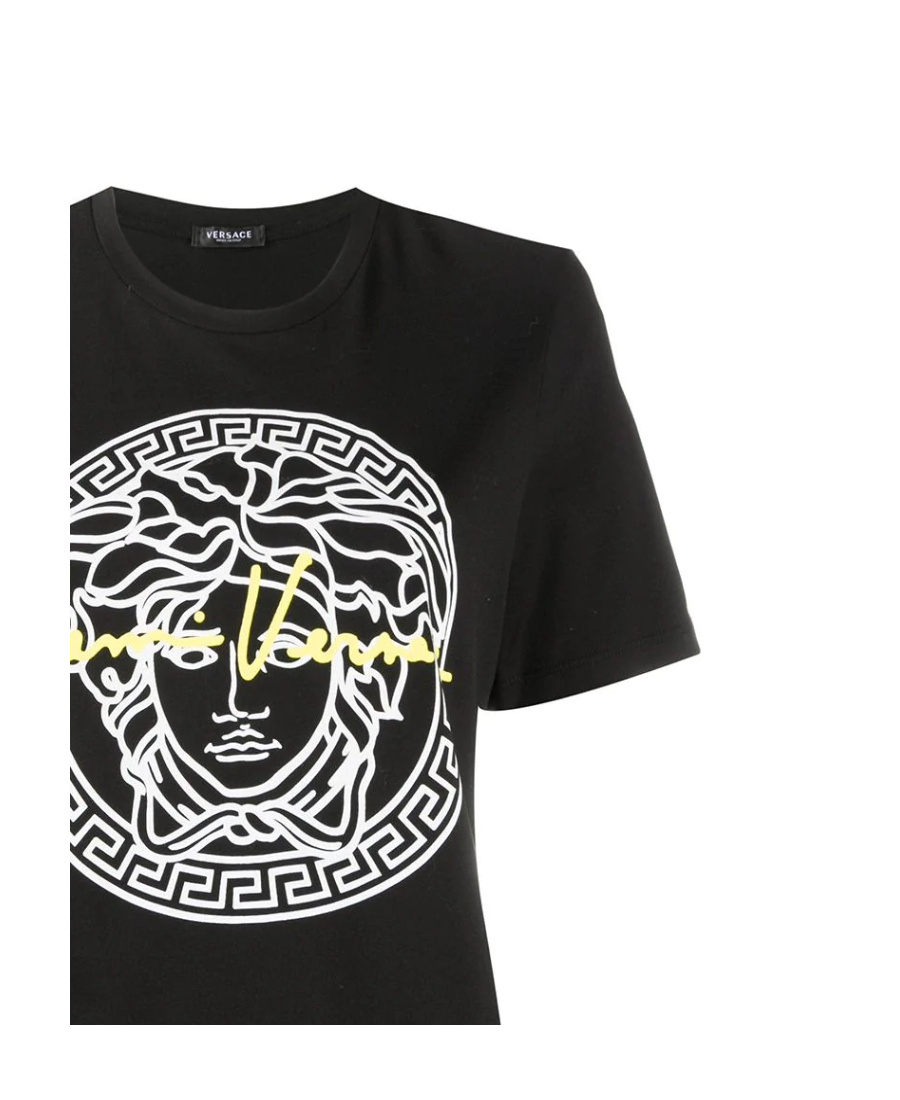 Versace Medusa Print T-shirt In Black