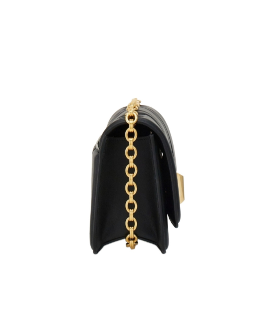 Ferragamo Salvatore  Twist Lock Chain-linked Shoulder Bag In Black