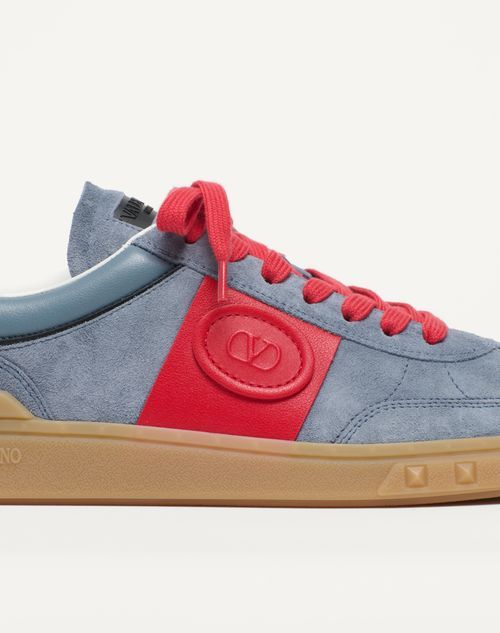 Valentino Garavani Men Upvillage Low Top Sneaker In Split Leather And Calfskin Nappa Leather In Multicolor