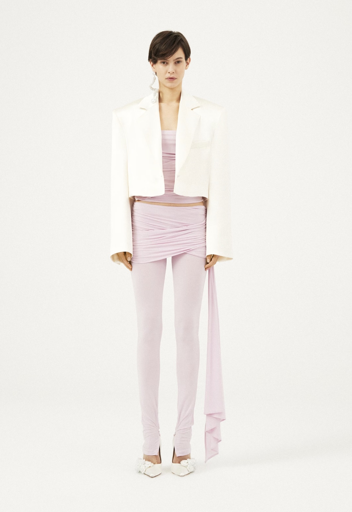 Magda Butrym Pink Layered Leggings In Pink