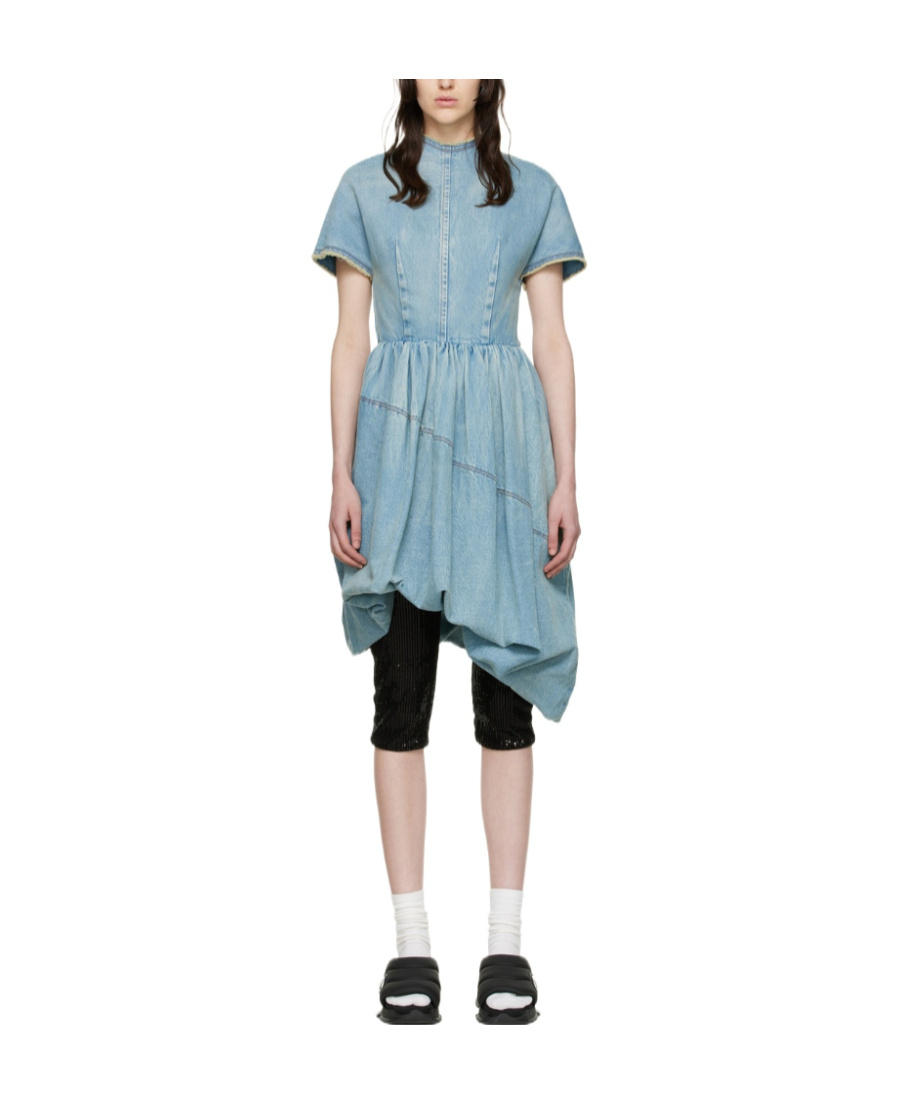 We11 Done Blue Denim Mini Dress In Blue
