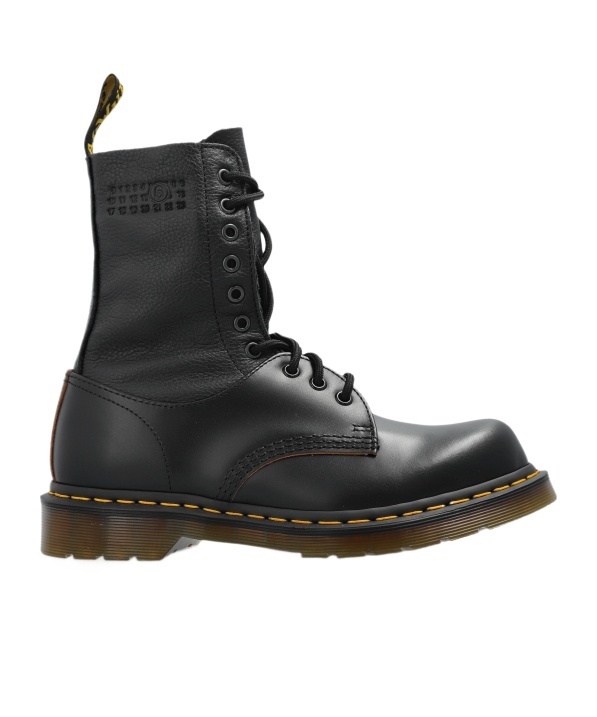 Mm6 Maison Margiela 10 Eye Ankle Boots For Men In Black