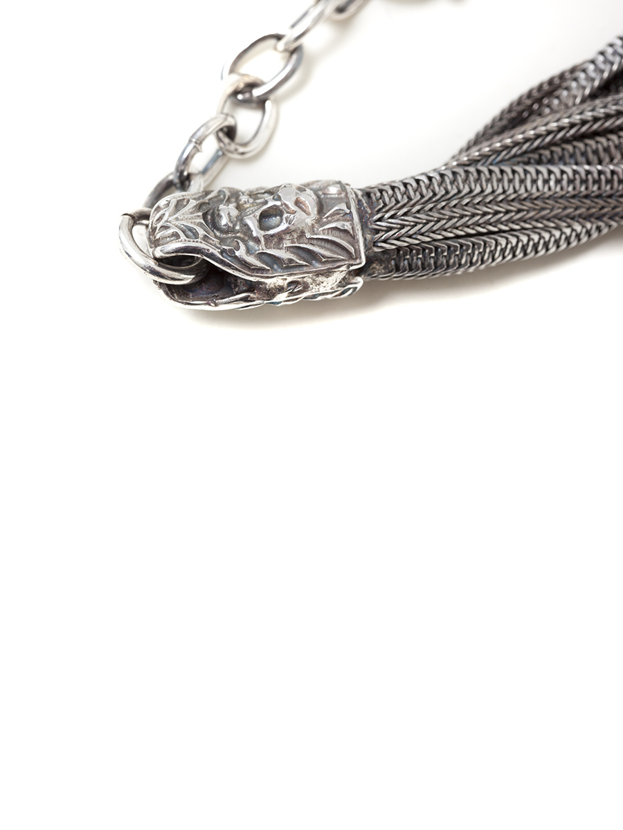 Emanuele Bicocchi Leather And Silver 925 Bracelet In Gray