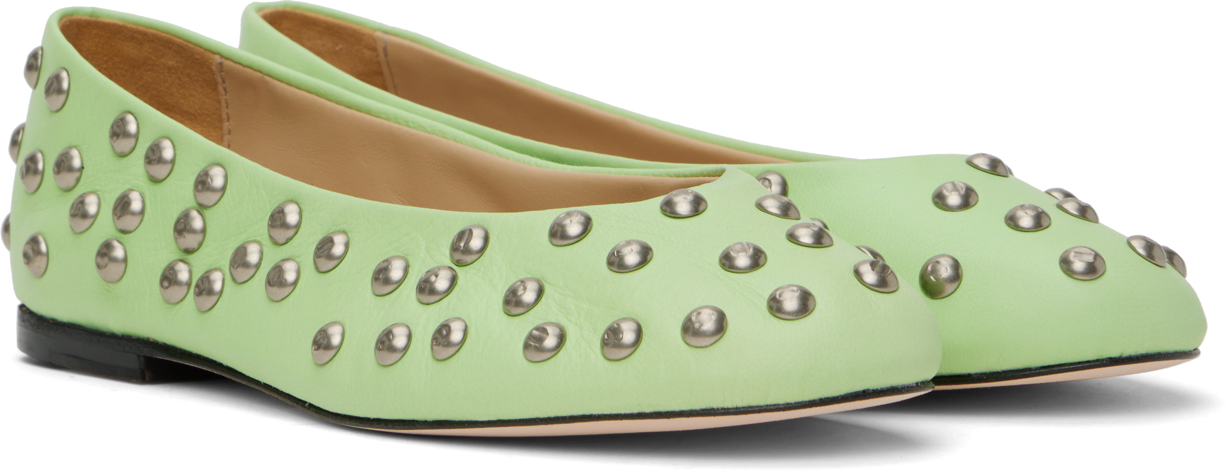 Gimaguas Stud-embellished Ballet Flats In Green