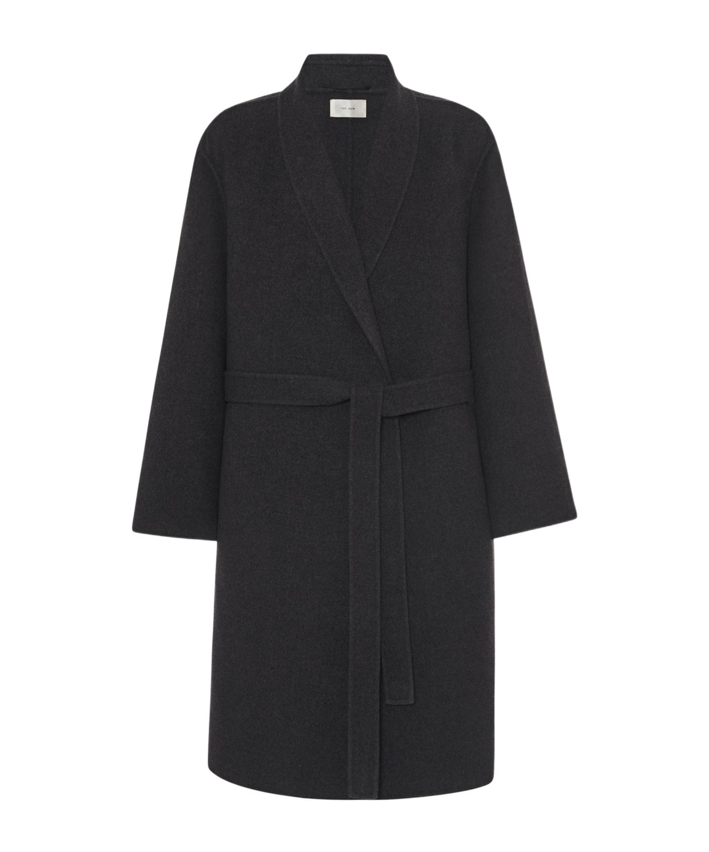 The Row Hugh Cashmere Coat In Charcoal Gray Mixed Color