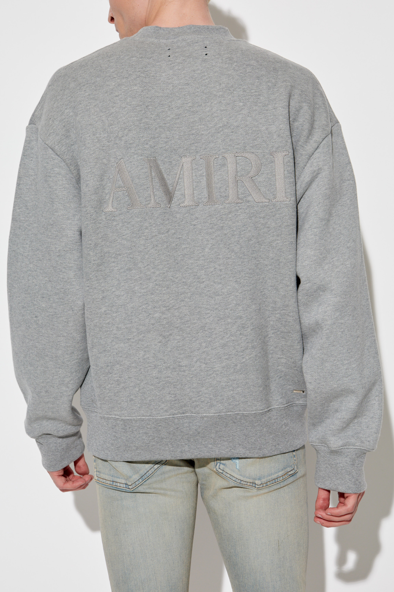 Amiri Embroidered-logo Sweatshirt In Gray