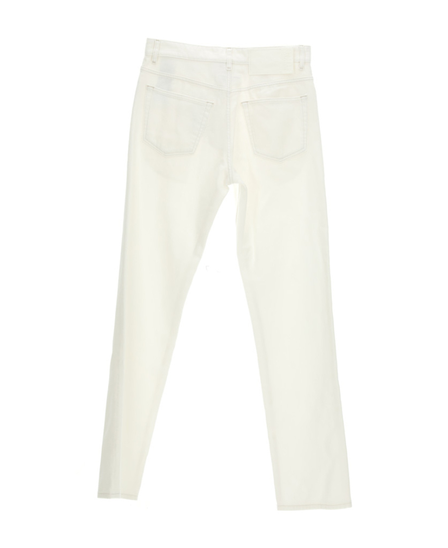 Mm6 Maison Margiela Belt Ring Denim Trousers In White