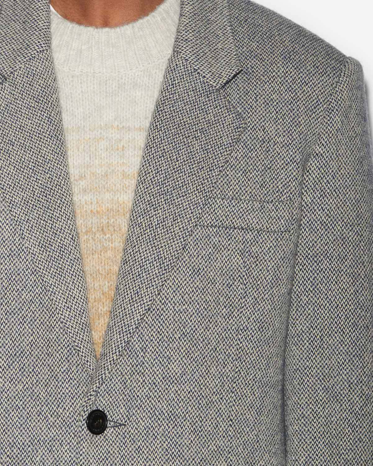 Isabel Marant Fahar Two-color Wool Suit Coat In Gray
