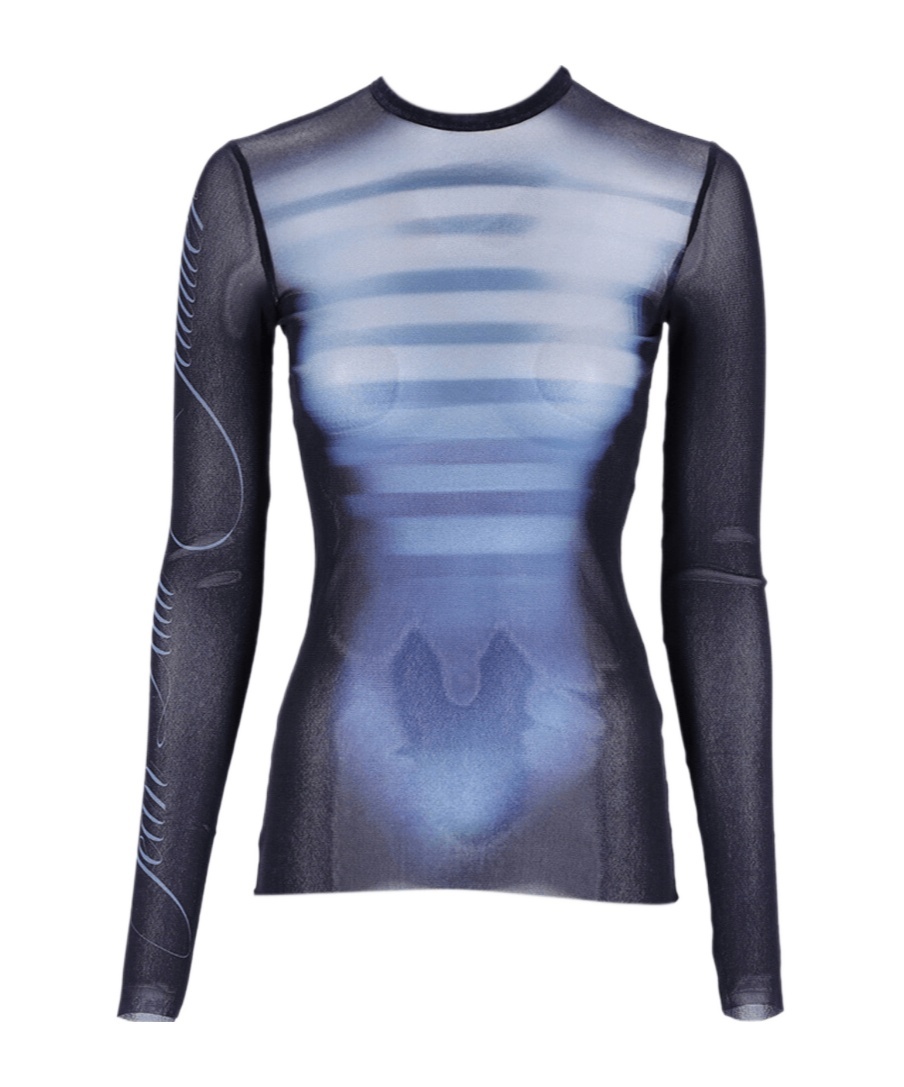Shop Jean Paul Gaultier Le Male Printed Top In Black