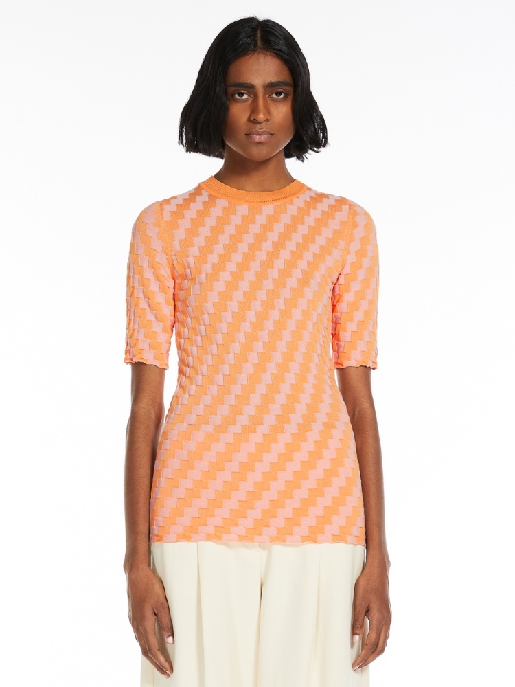Sportmax 3d Cotton Sweater In Nude