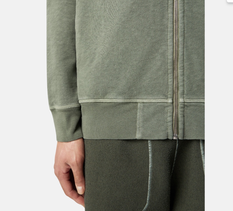 Stone Island Distressed Sweatshirt With Badge And Hood In Green