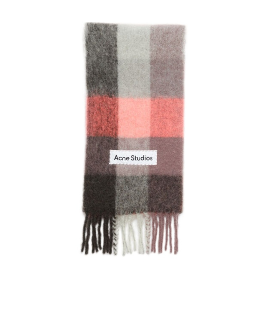 Acne Studios Vally Checked Alpaca-blend Scarf In Multicolor