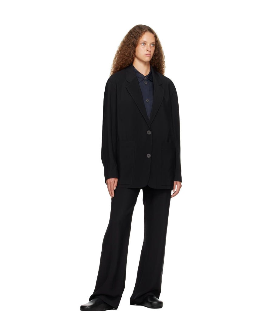 Studio Nicholson Low-waist Button Casual Pants In Black