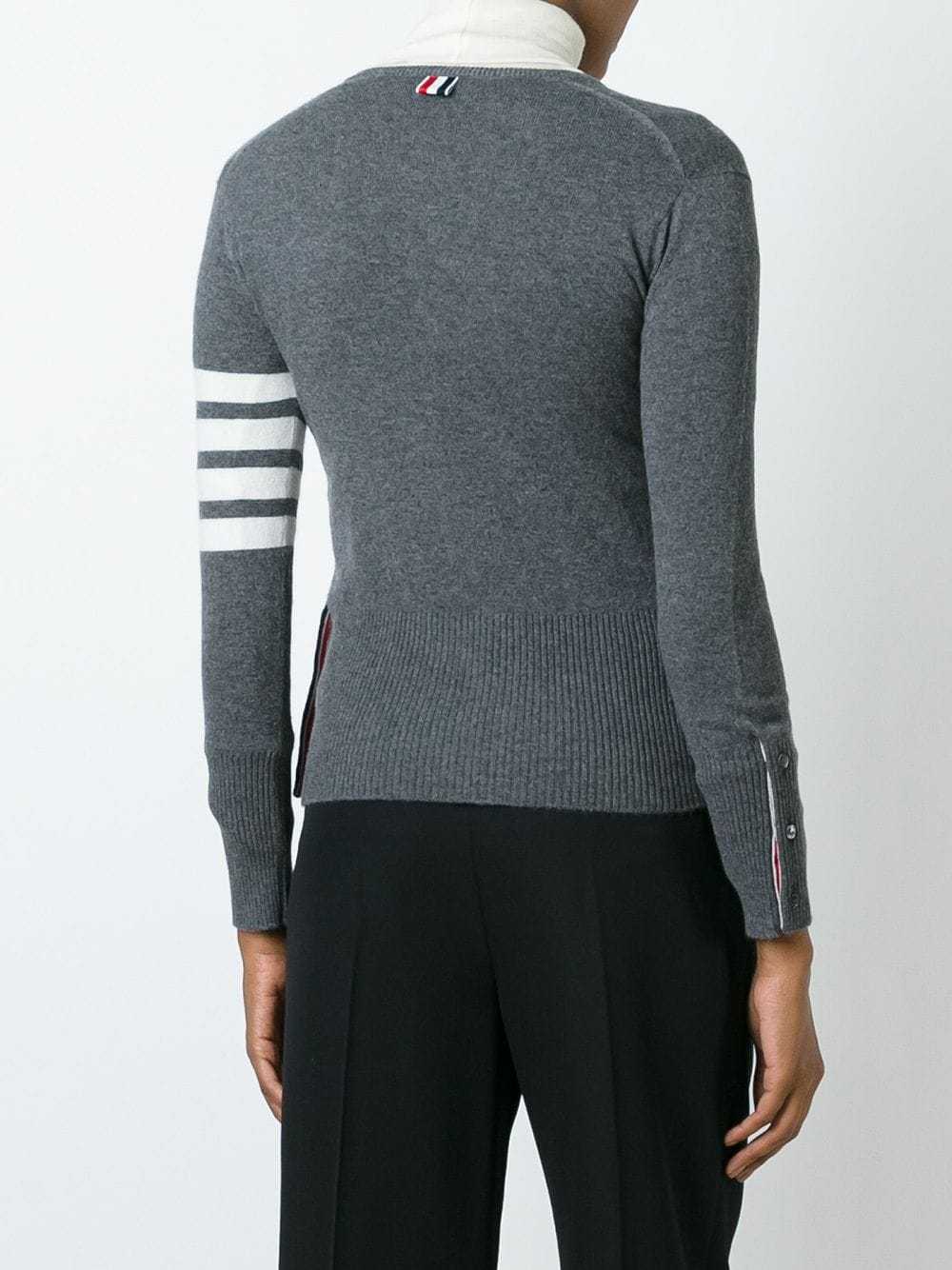 Thom Browne 4-bar Stripe Cardigan In Gray