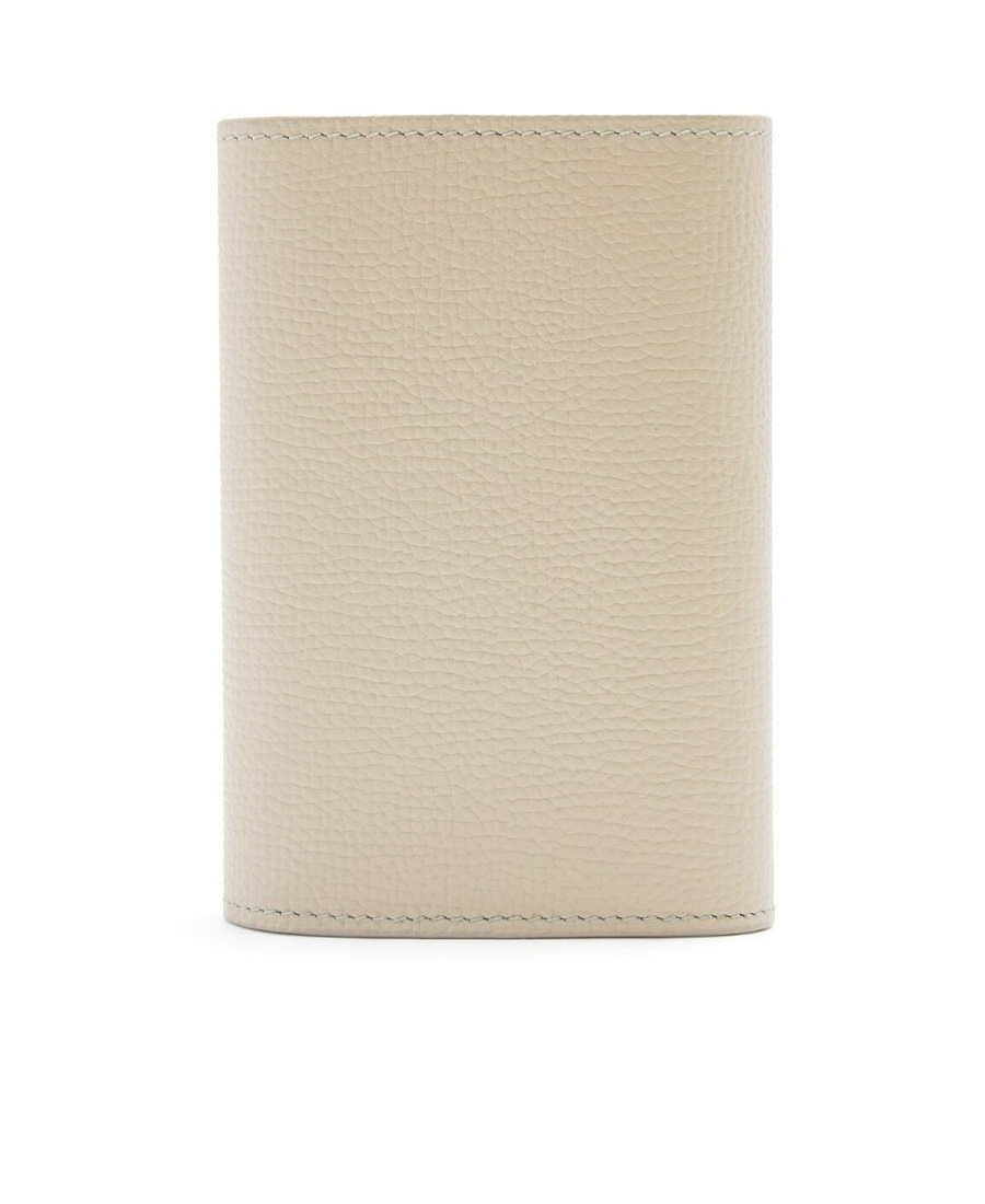 Loewe Anagram Small Vertical Wallet In Hammered Calfskin In Nude