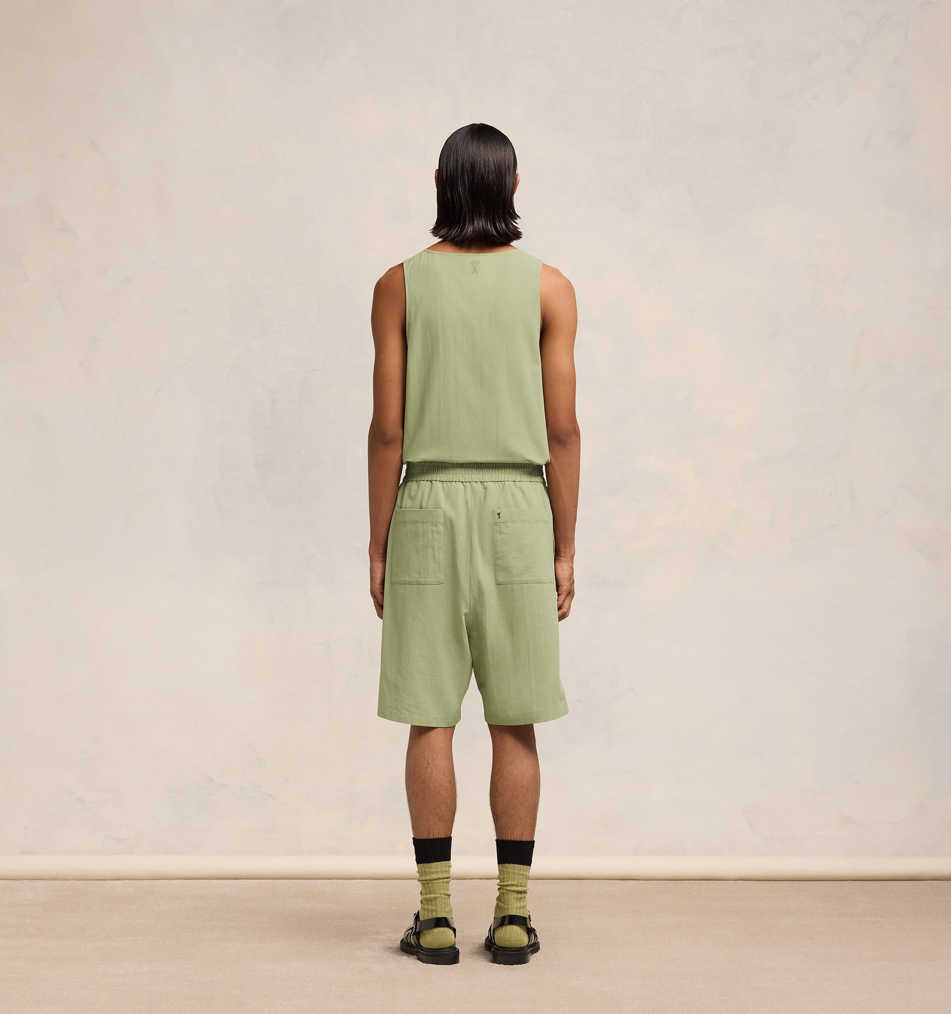 Ami Alexandre Mattiussi Elasticated Waist Bermuda Shorts In Nude