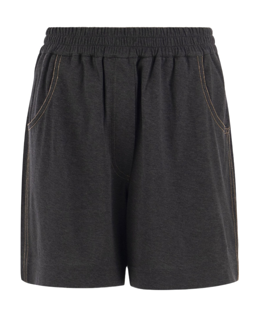 Brunello Cucinelli Straight-leg Cotton Shorts In Black