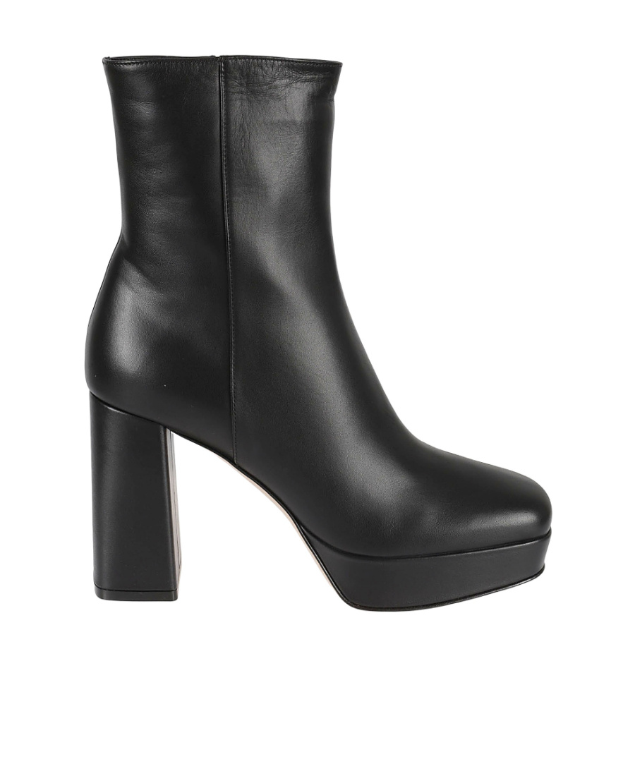 Gianvito Rossi Leather Platform Ankle Boots In Black