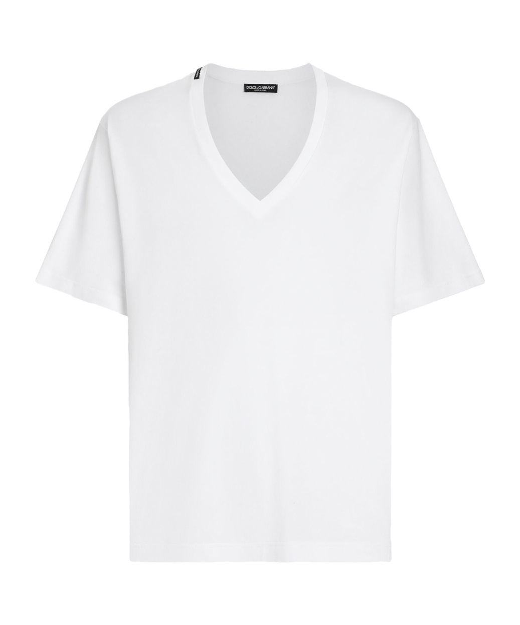 Dolce & Gabbana White T-shirt With All-over Rips And Ri-edition Logo Patch In Cotton Man In White