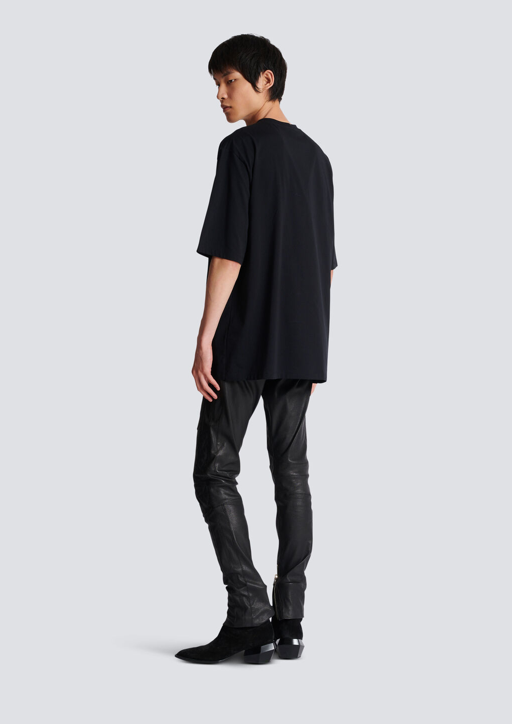 Balmain Signature Embroidered T-shirt In Black