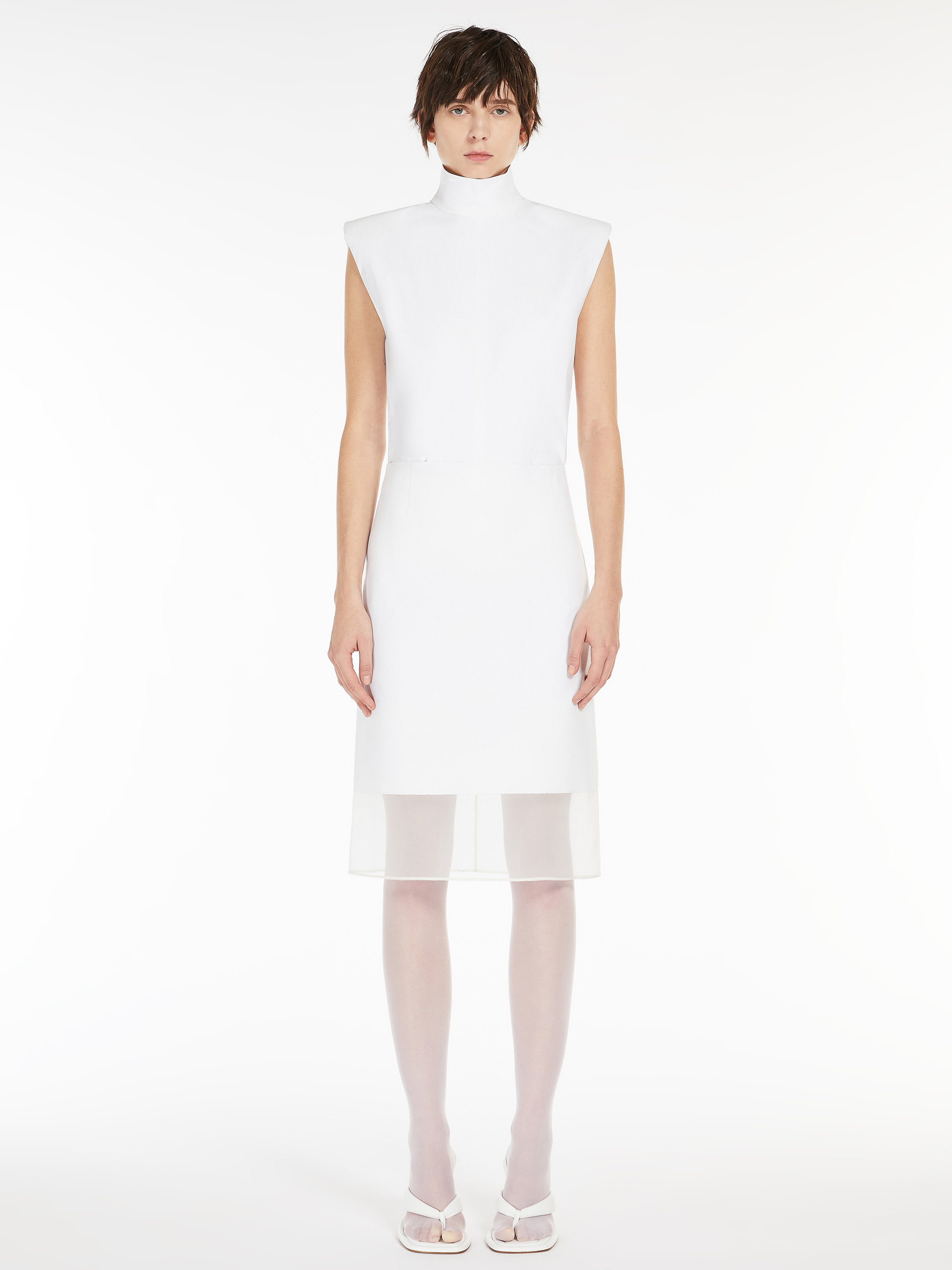 Sportmax High-necked Sleeveless Top In Cann In White