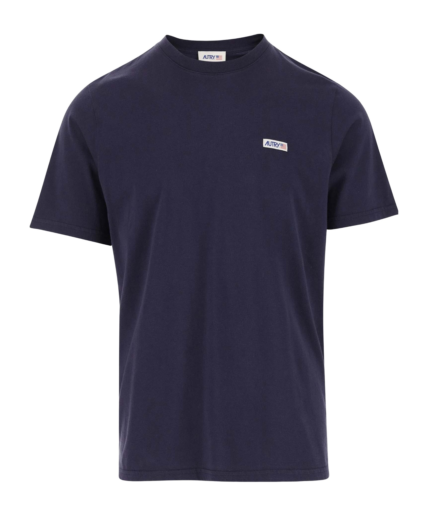 Shop Autry Logo-patch Cotton T-shirt In Blue