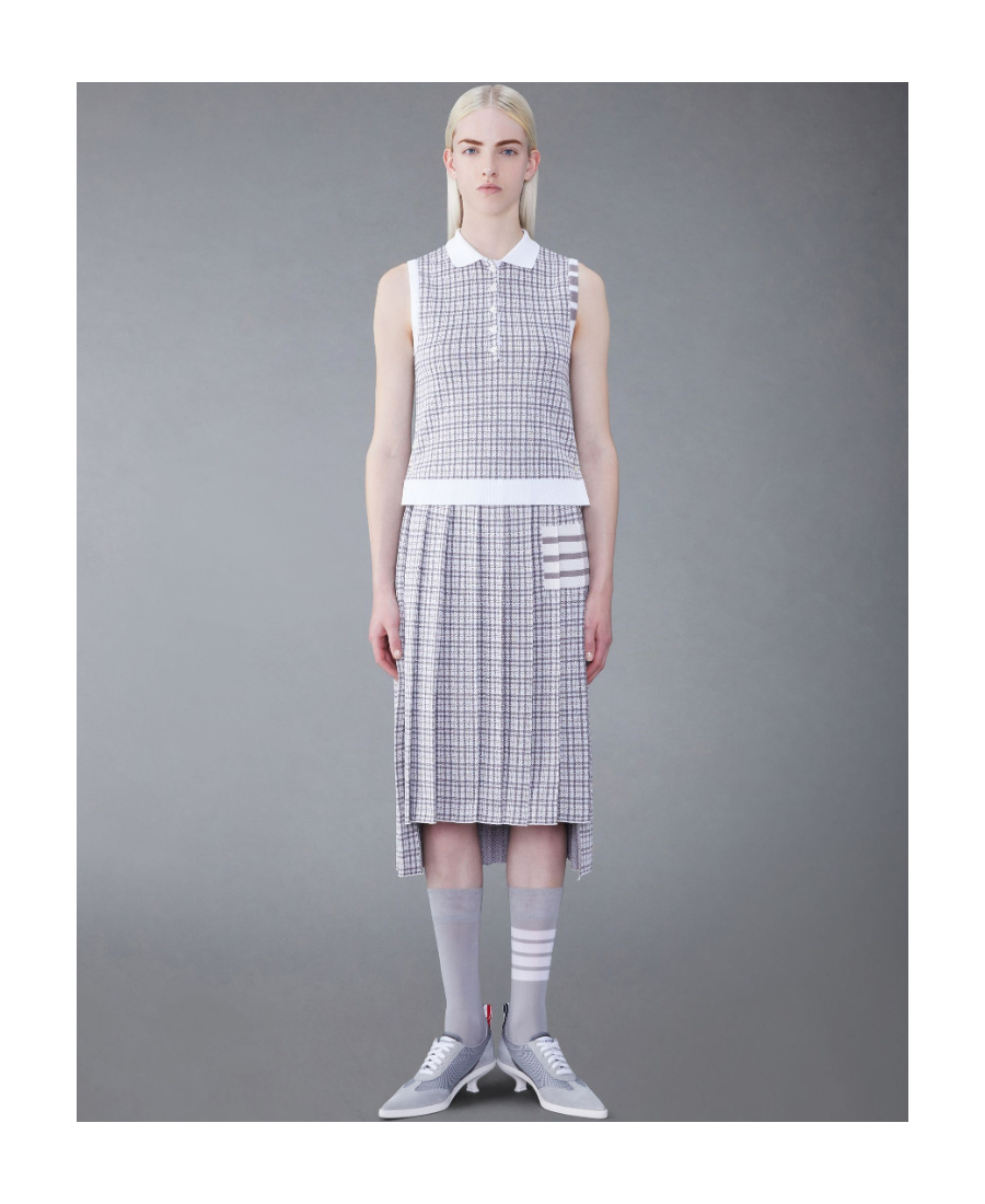 Thom Browne Lapel Knitted Vest In White