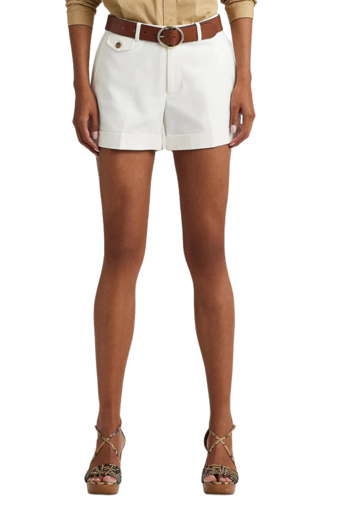 Polo Ralph Lauren Belt-loop Shorts In White