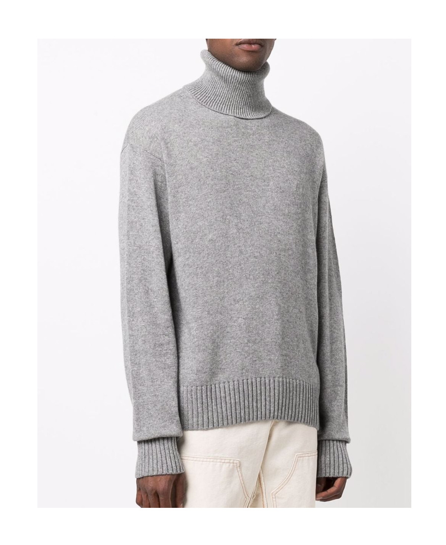Off-white Basic Knit Turtleneck Sweater In Gray