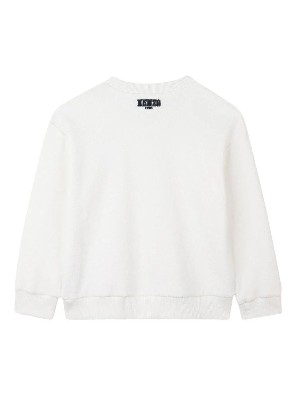 Kenzo Tiger Head-embroidered Sweatshirt In White