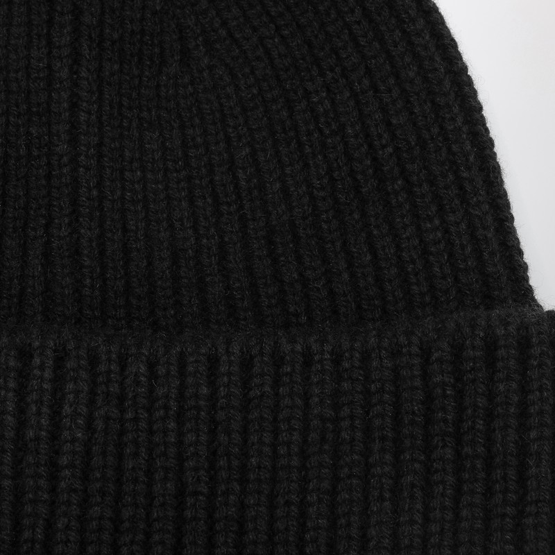 Destin Surl Rib Knitted Hat In Black