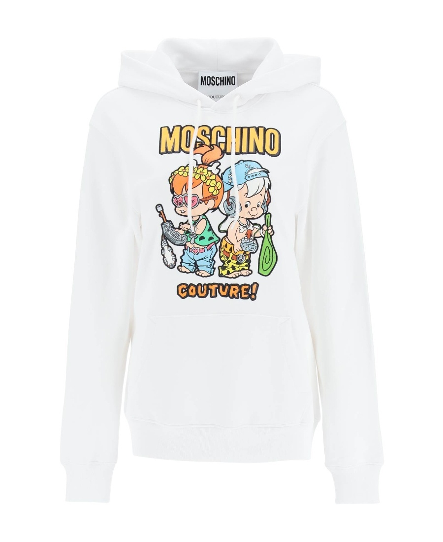Moschino Woman Sweatshirt White Size M Organic Cotton In White