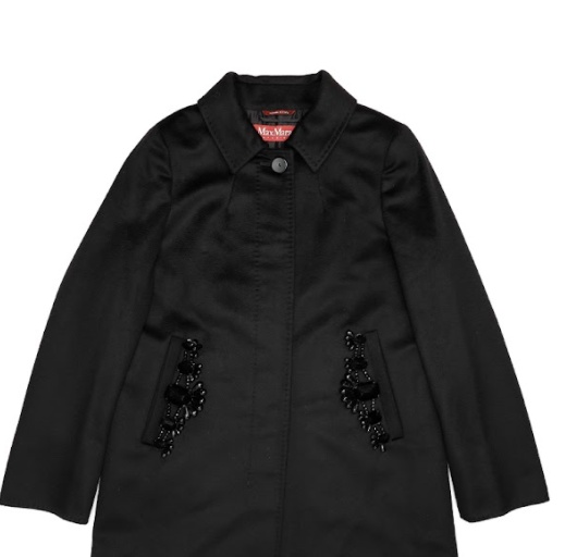 Max Mara Lapel Coat In Black