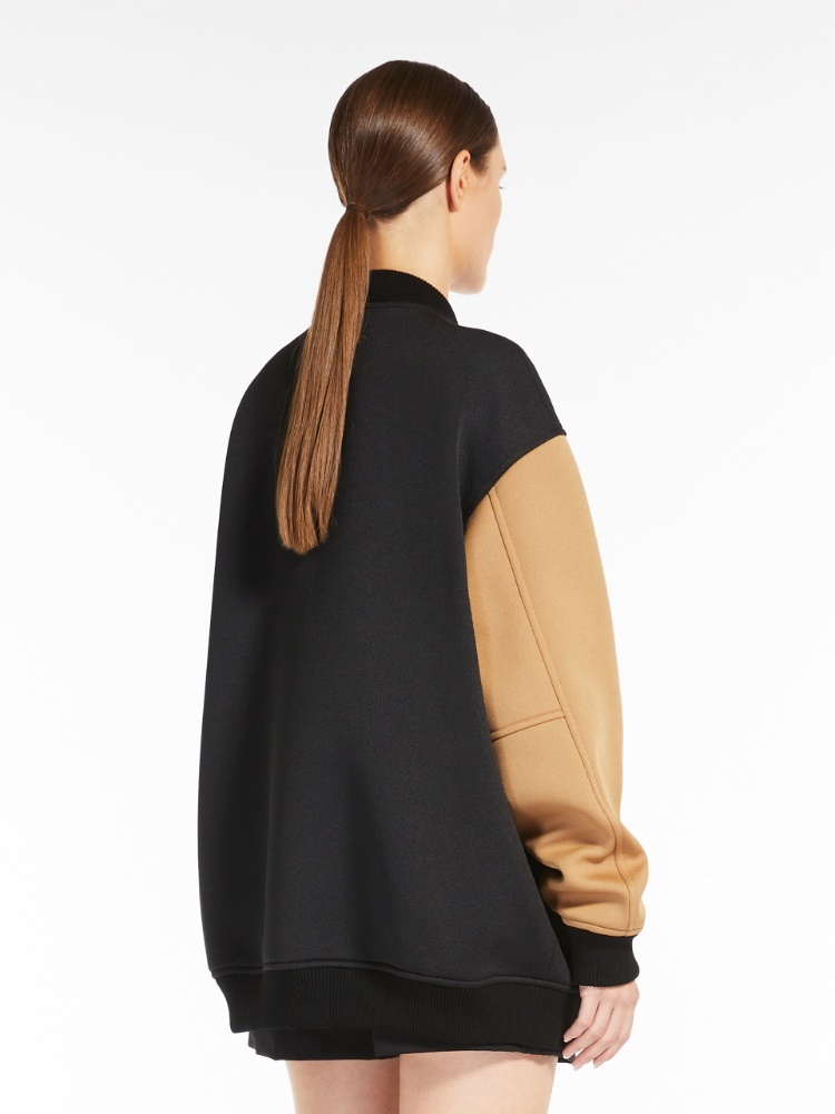 Max Mara Plain Knitted Pilot Casual Jacket In Black