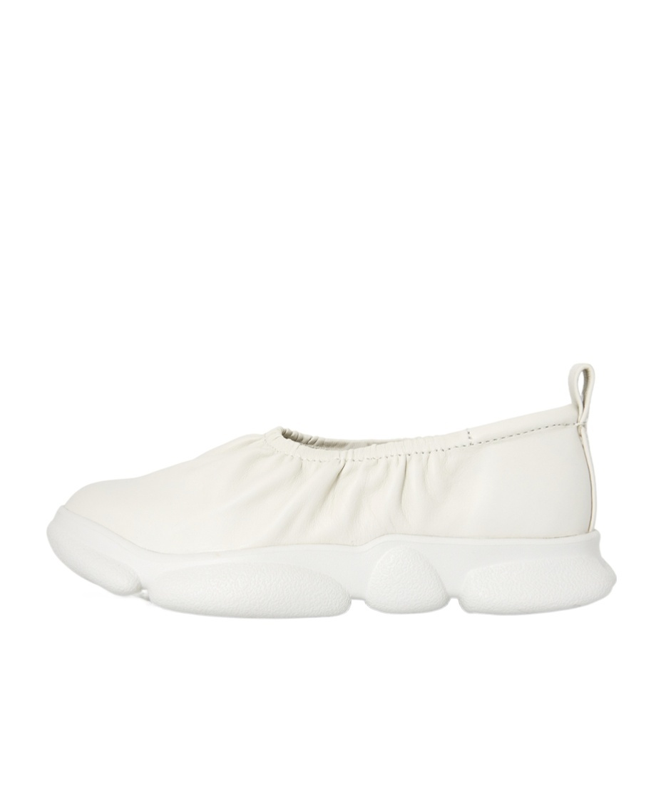 Camper Karst Leather Ballerina Shoes In White