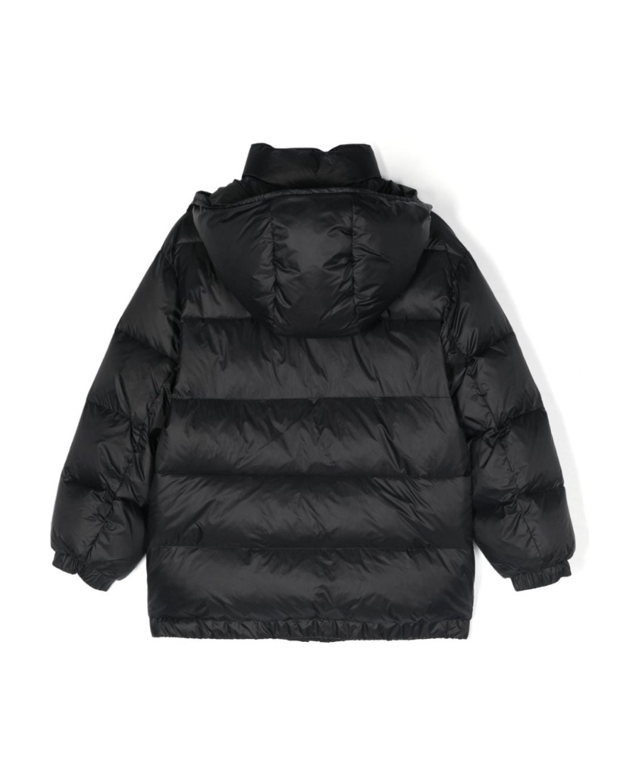 Dolce & Gabbana Logo-plaque Hooded Padded Coat In Black