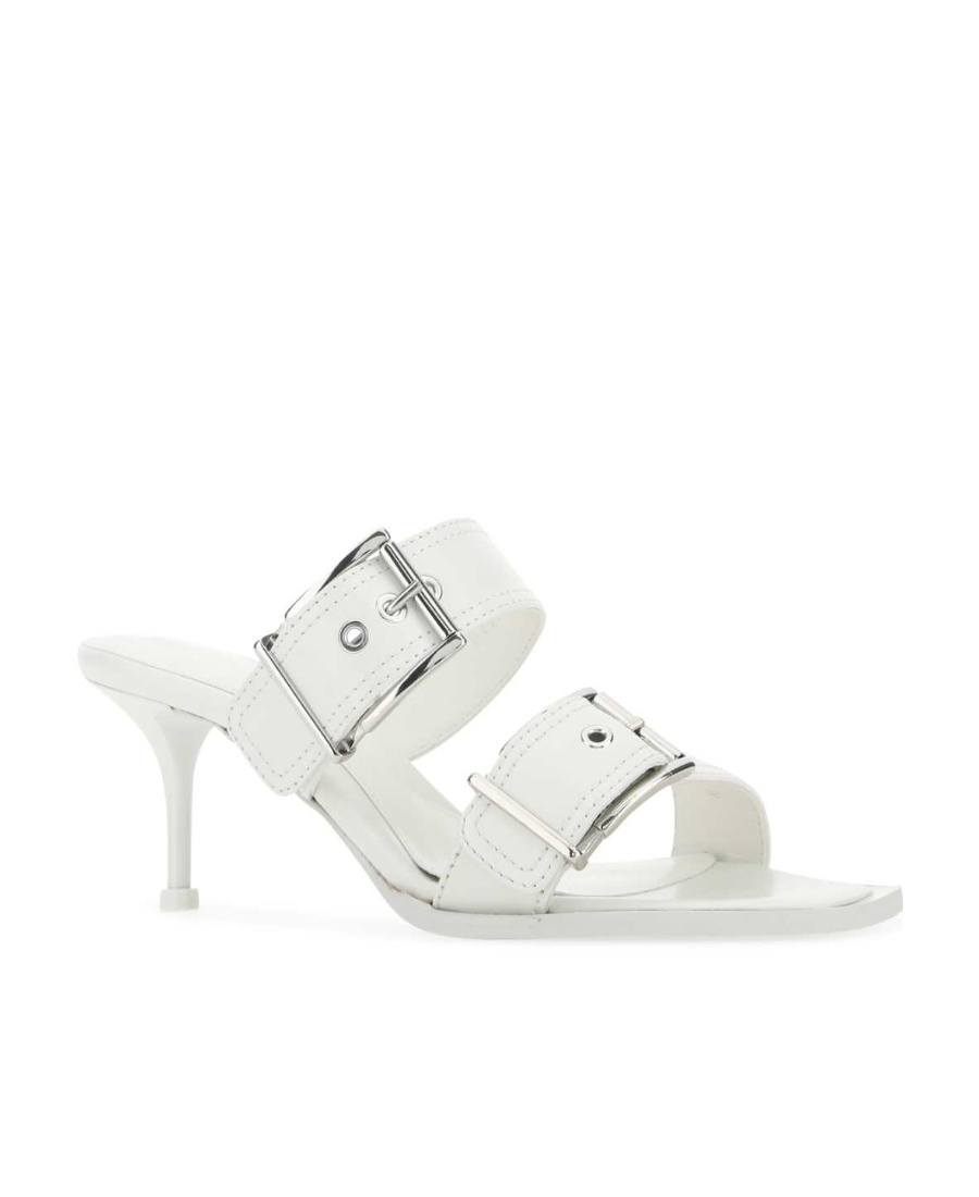 Alexander Mcqueen Silver And Ivory Leather Pumps In White