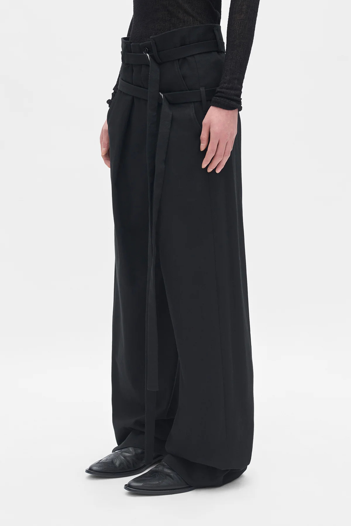 Ann Demeulemeester Belt Loop Casual Pants In Black