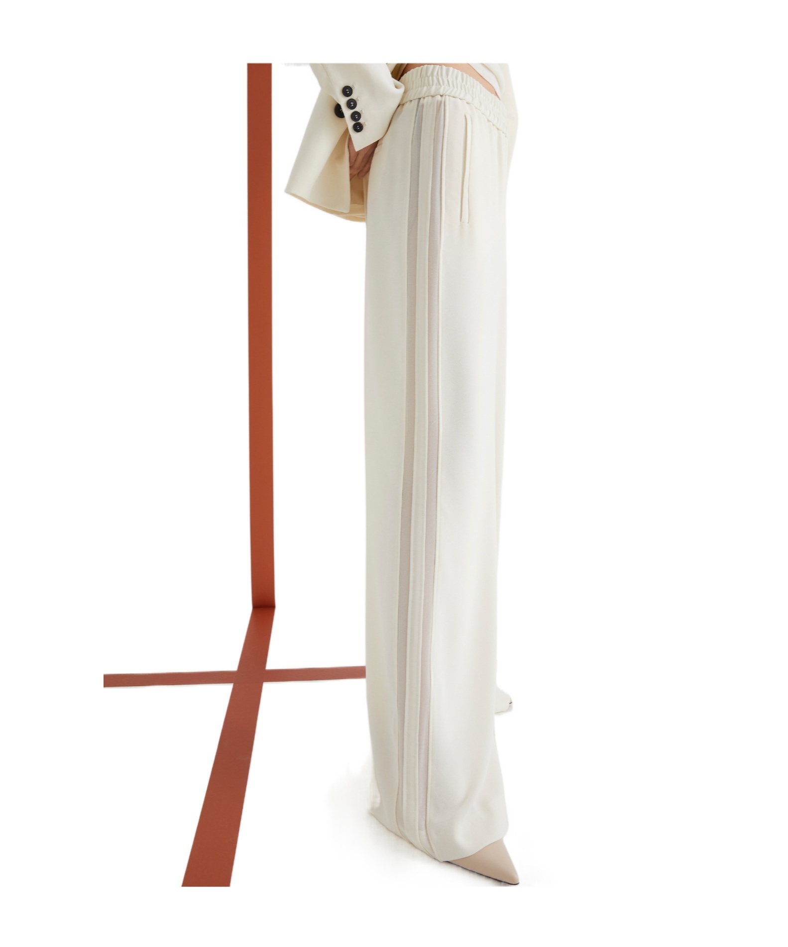Marella Envers Satin Trousers - Wool White In White