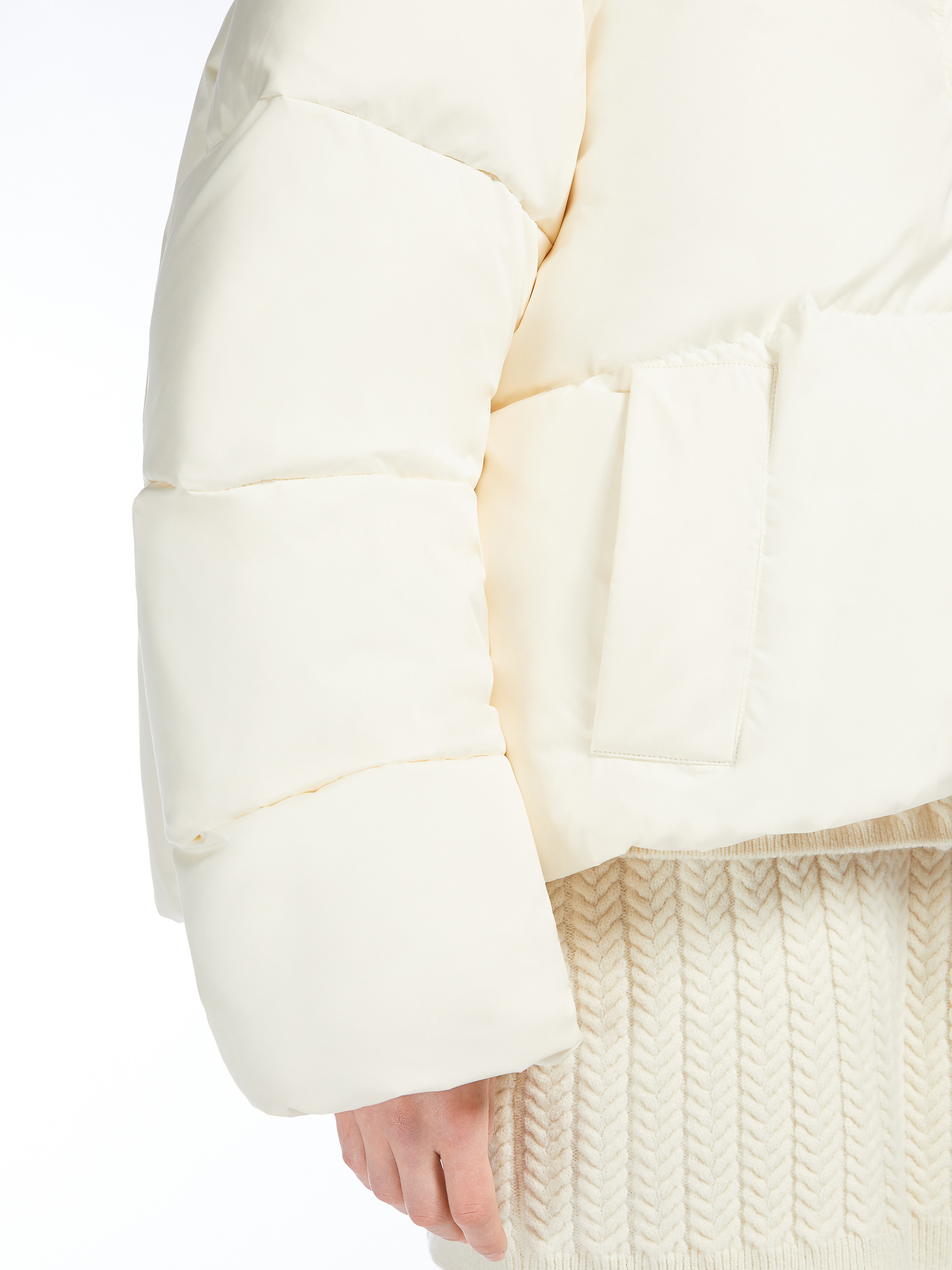 Shop Sportmax Long-sleeved Down Jacket In White