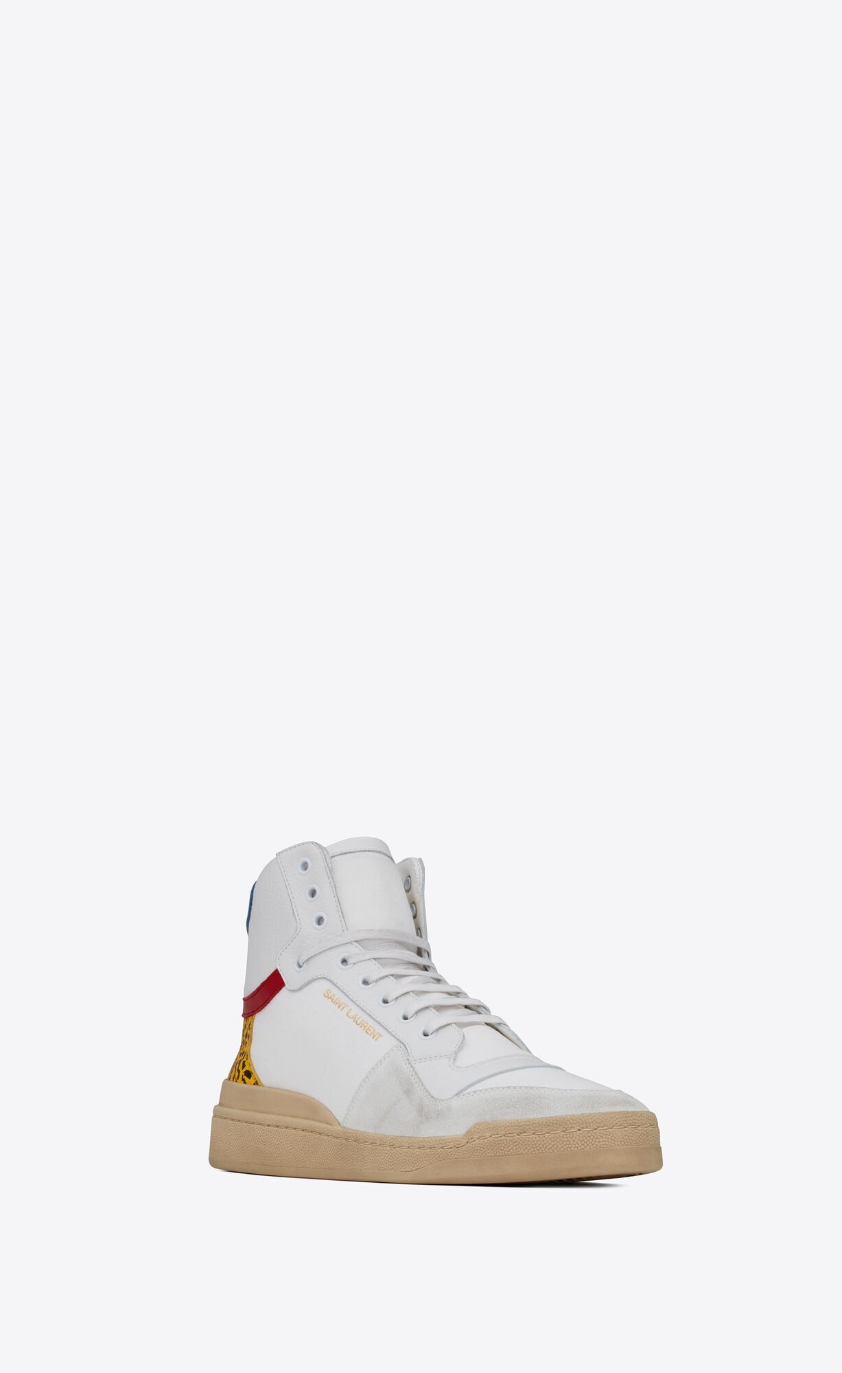 Saint Laurent Sl-24 Mid-top Lace-up Sneakers In Multicolor