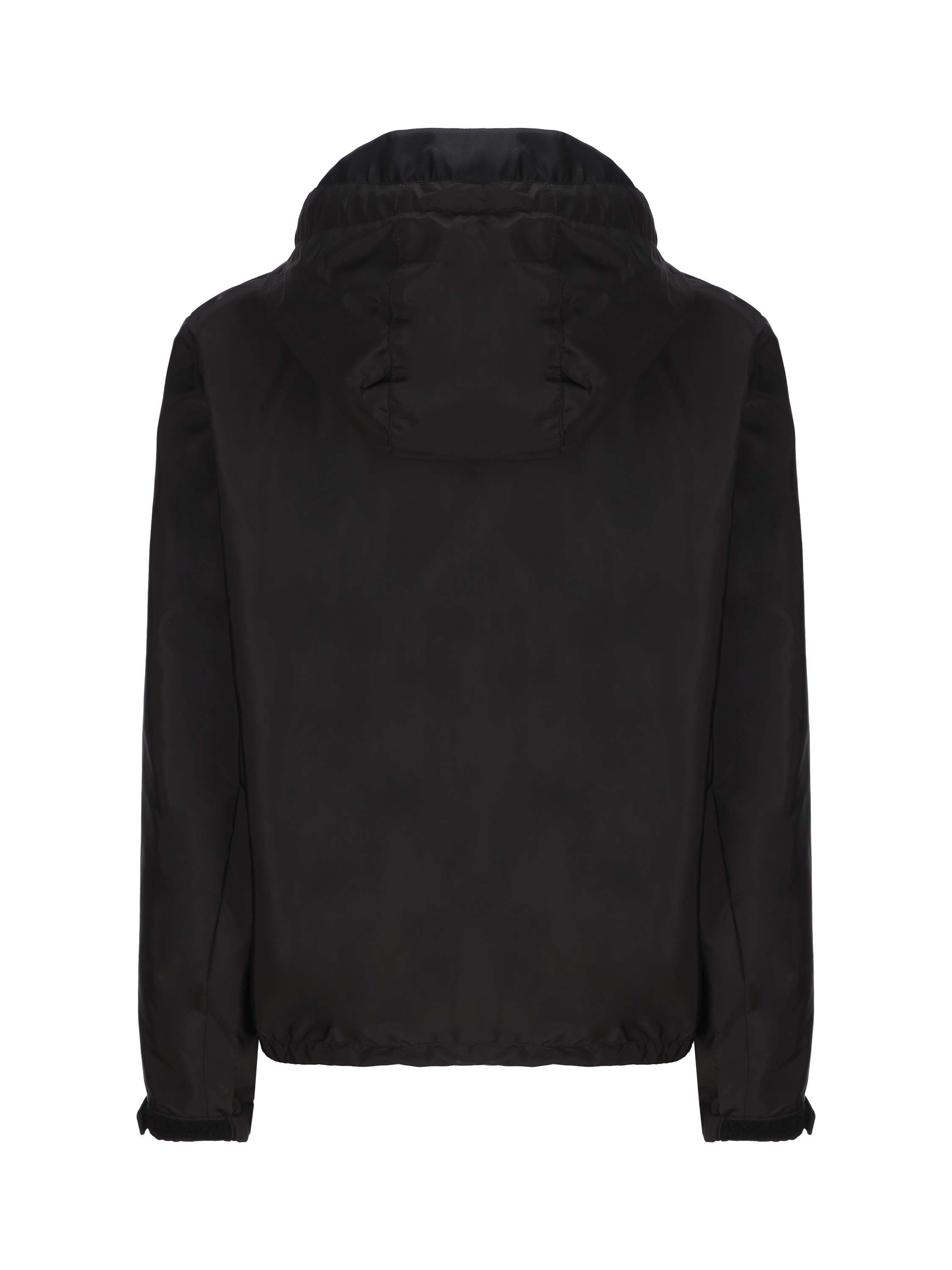 Prada Re-nylon Enamel Triangle-logo Jacket In Black