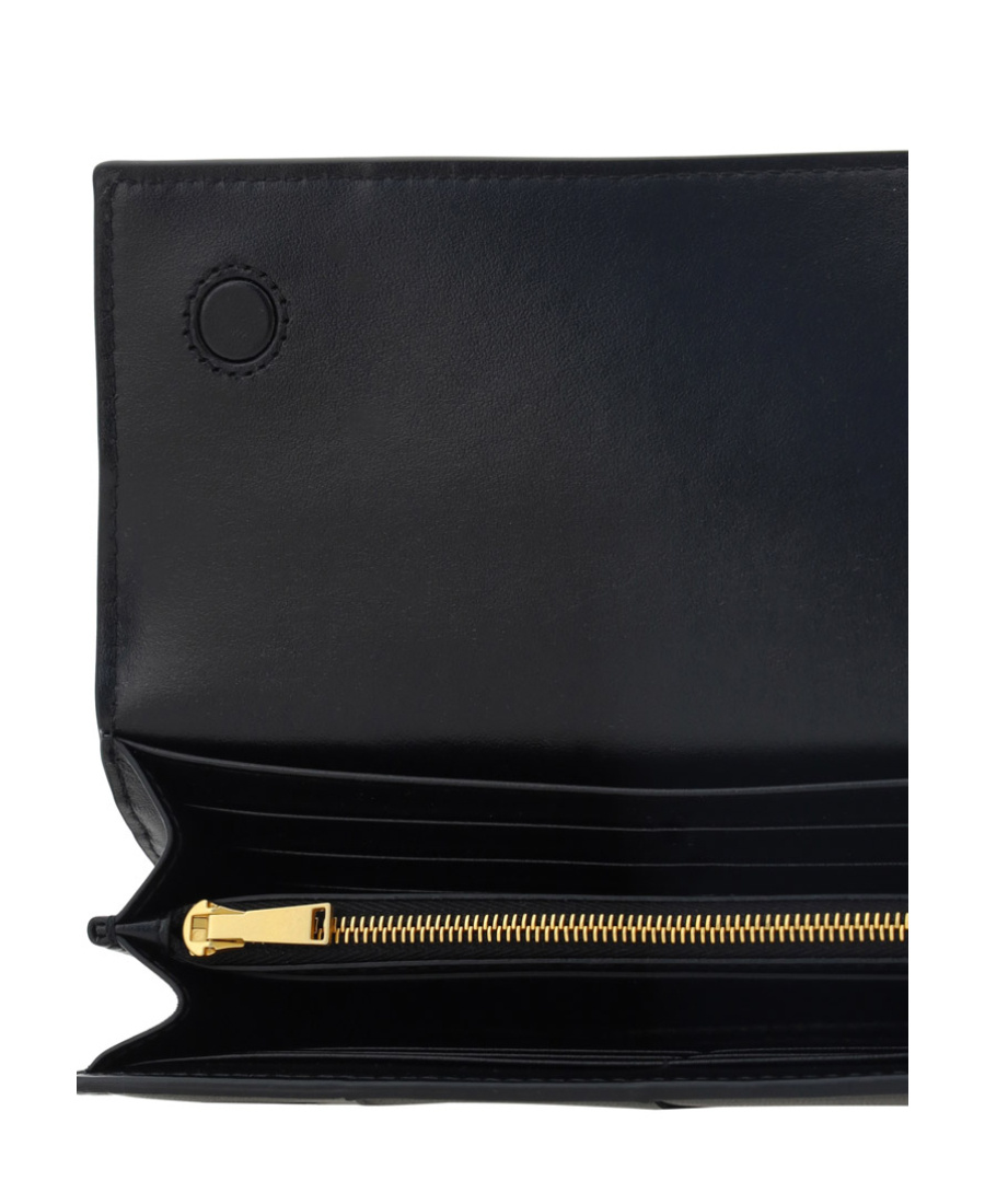 Shop Bottega Veneta Flap Wallet In Black