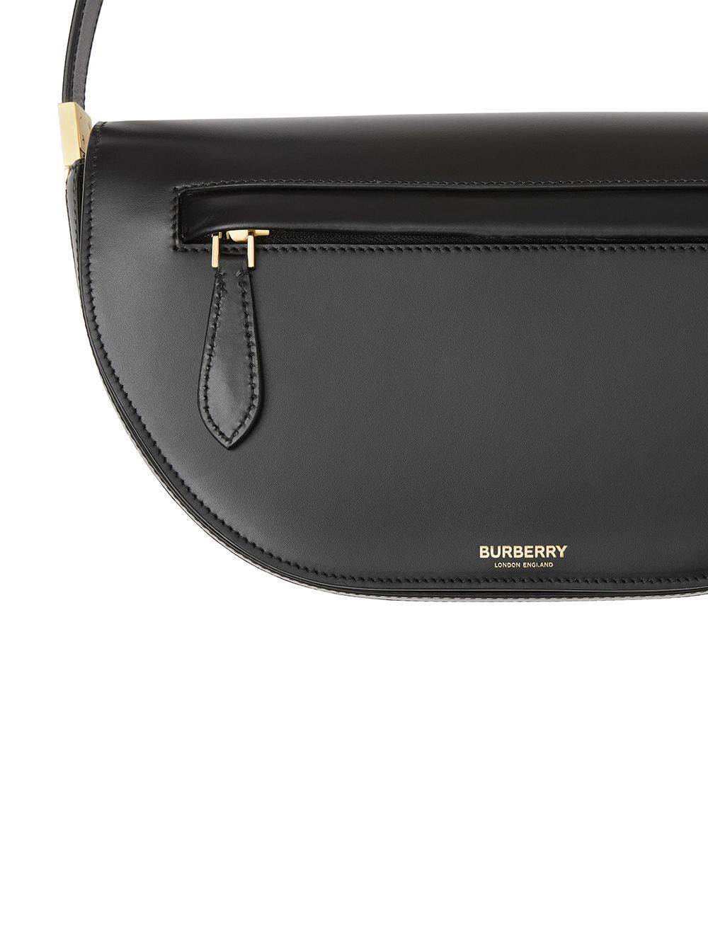 Burberry Medium Leather Olympia Shoulder Bag In Black