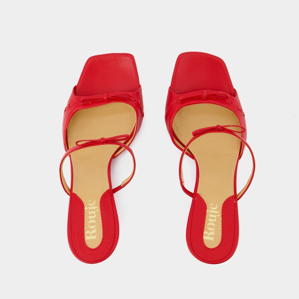 Rouje Logo Wedges Sandals In Red
