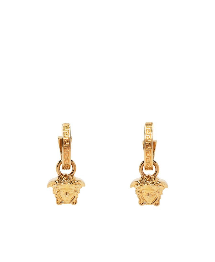 Versace Pattern Pendant Earrings In Gold