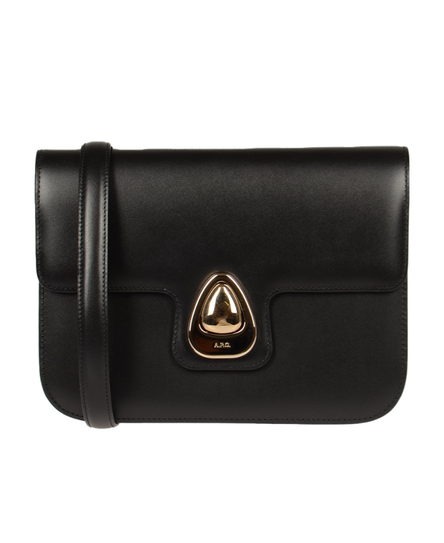 Apc A.p.c. Astra Foldover Small Shoulder Bag In Black