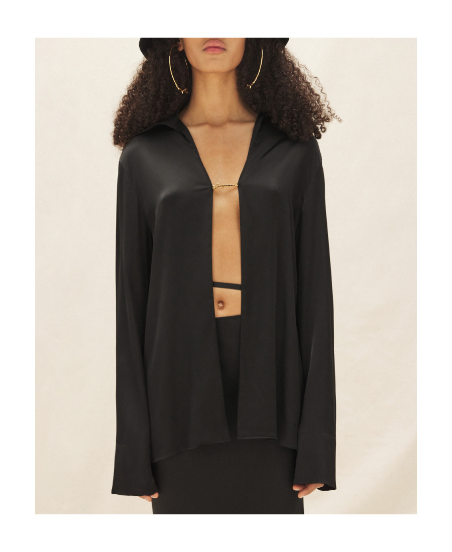 Jacquemus Open Shirt 'the Night Chemise In Black