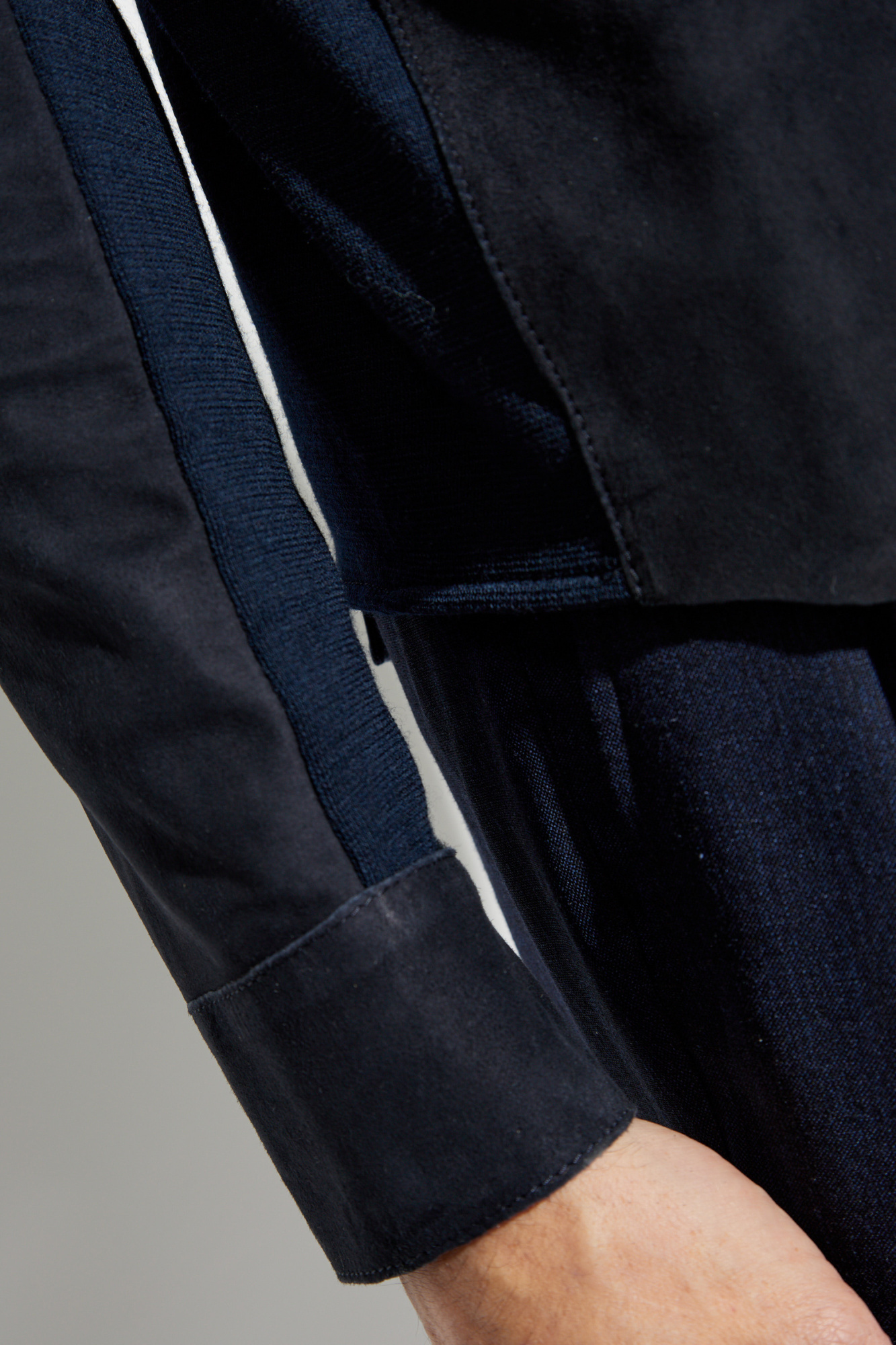 Eleventy Long-sleeved Suede Shirt In Black