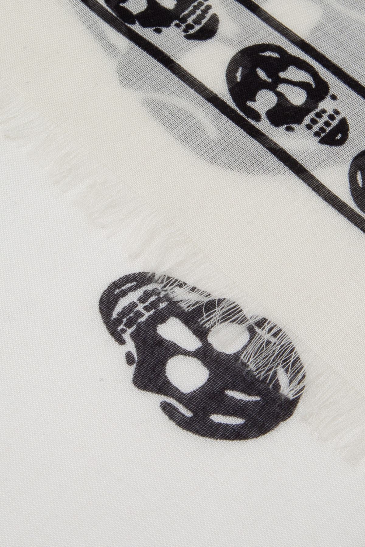 Alexander Mcqueen Skull-print Scarf In White